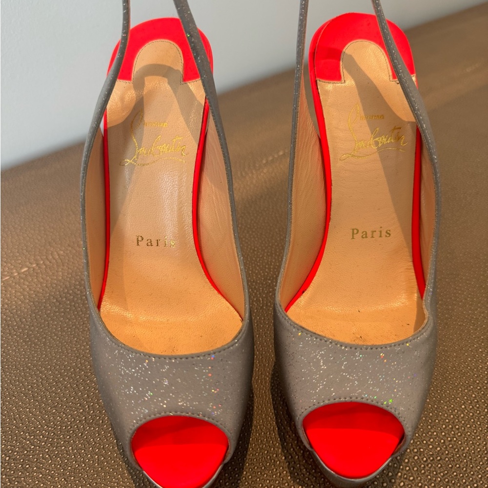 Christian Louboutin lady peep sling back pump